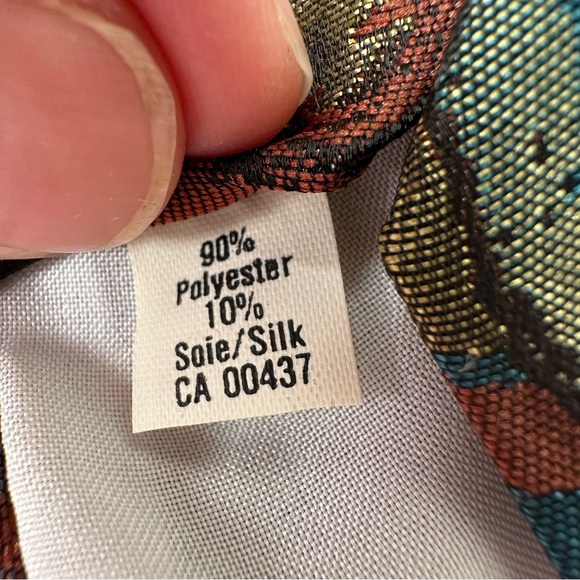 Jean Francois Men’s Abstract Brown Blue Neck Tie - Picture 5 of 5